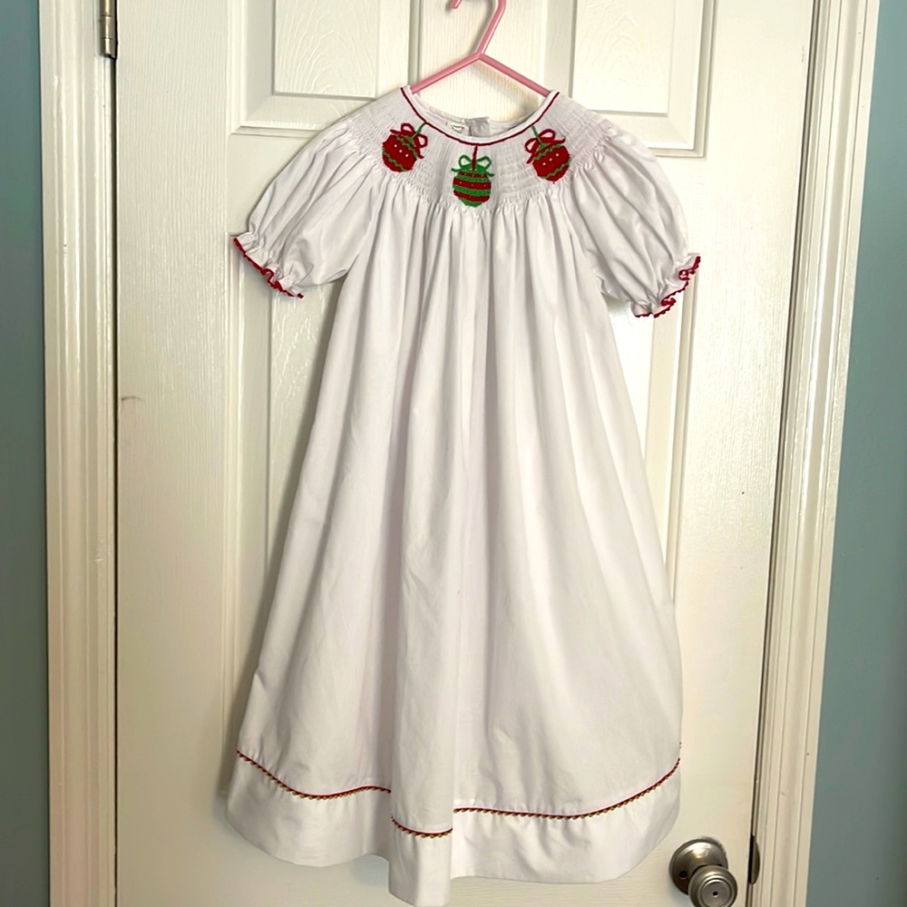 Smocked Christmas Dress, girls size 6X